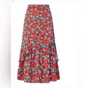 Love, Whit Tied Tiered A-Line Midi Skirt